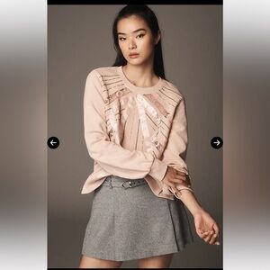 Anthropologie Pink Sweatshirt with Sequin Details